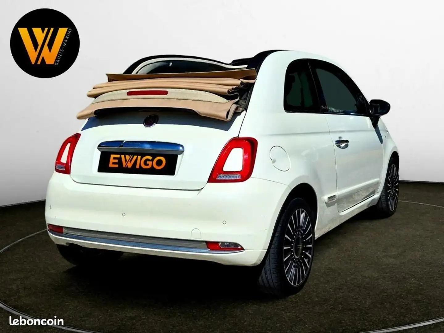 Fiat 500 CABRIOLET 0.9 TWINAIR 105 CUIR INTERIEUR CLIM AUTO COURROIE FAITE Beige - 2