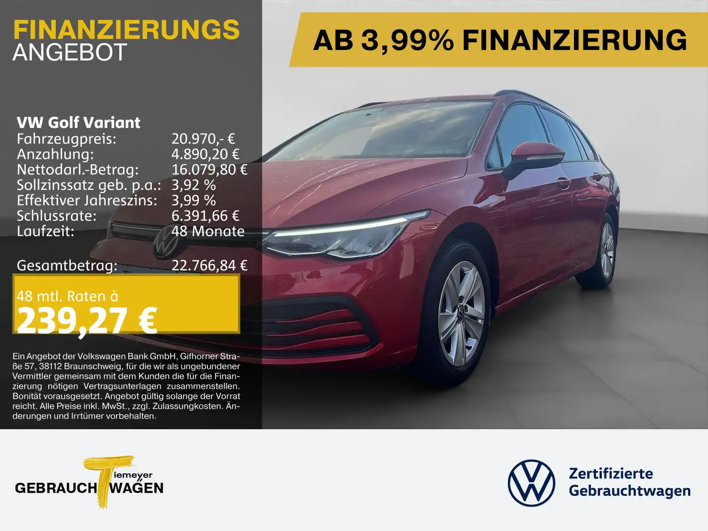Volkswagen Golf Variant 1.5 TSI LIFE PANO NAVI KAMERA Rot - 1