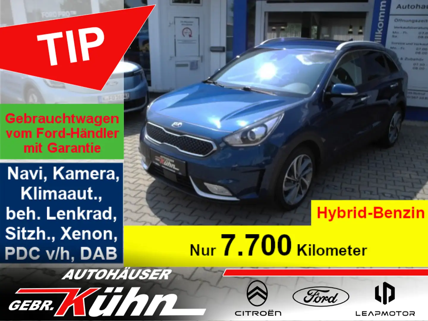 Kia Niro 1.6 Hybrid DCT Spirit - ACC, TW-Ass., Allw., Navi Blau - 1