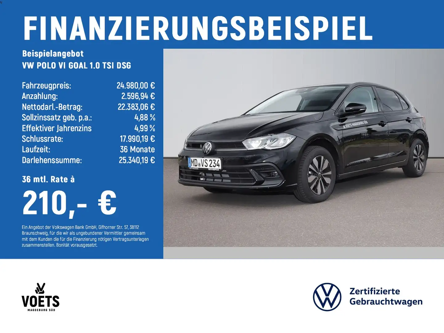 Volkswagen Polo VI GOAL 1.0 TSI DSG LED+NAVI+ACC+KAMERA Siyah - 2