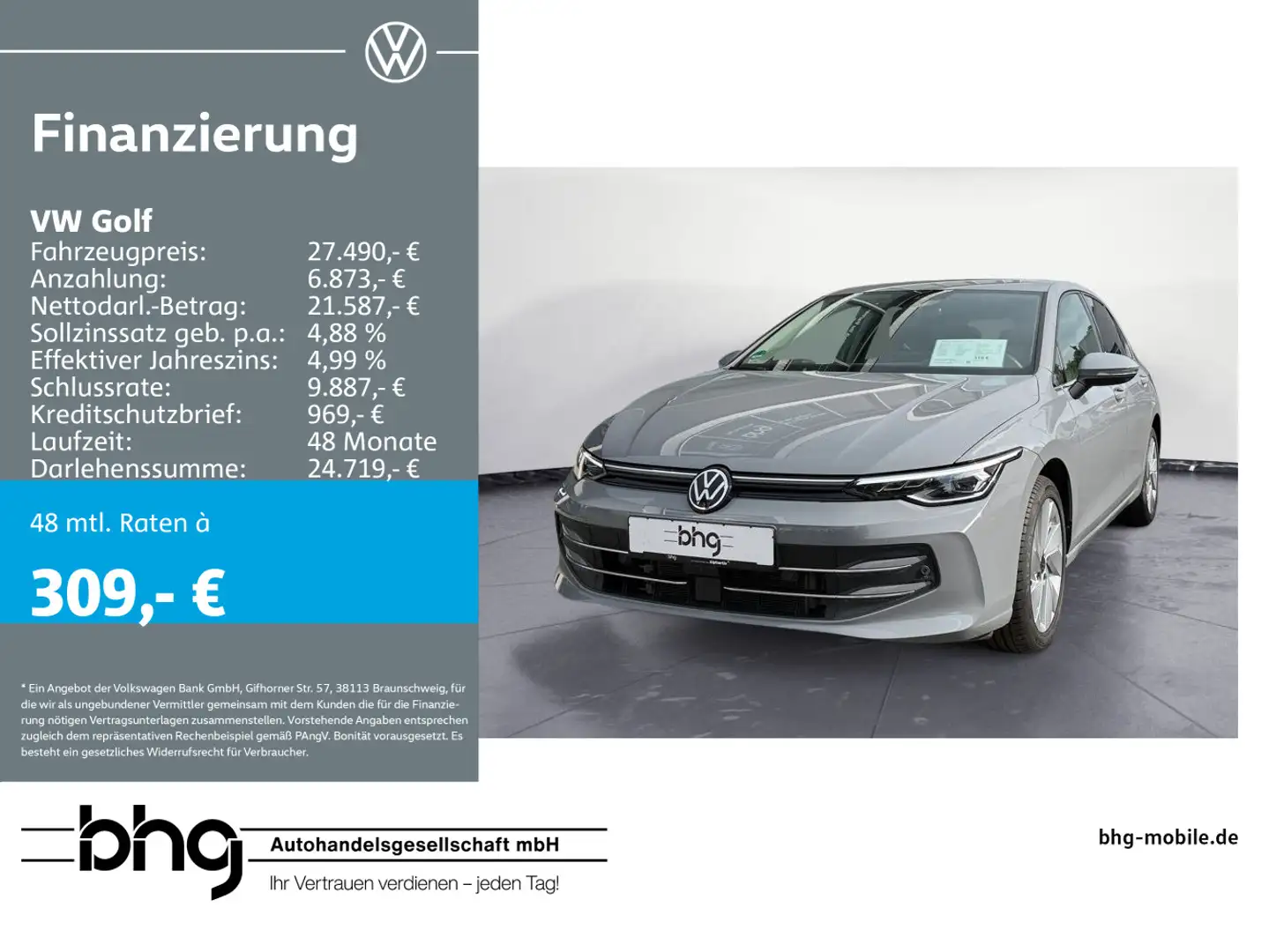 Volkswagen Golf Style 1.5 TSI OPF Memory, LED, EA8 Grijs - 1