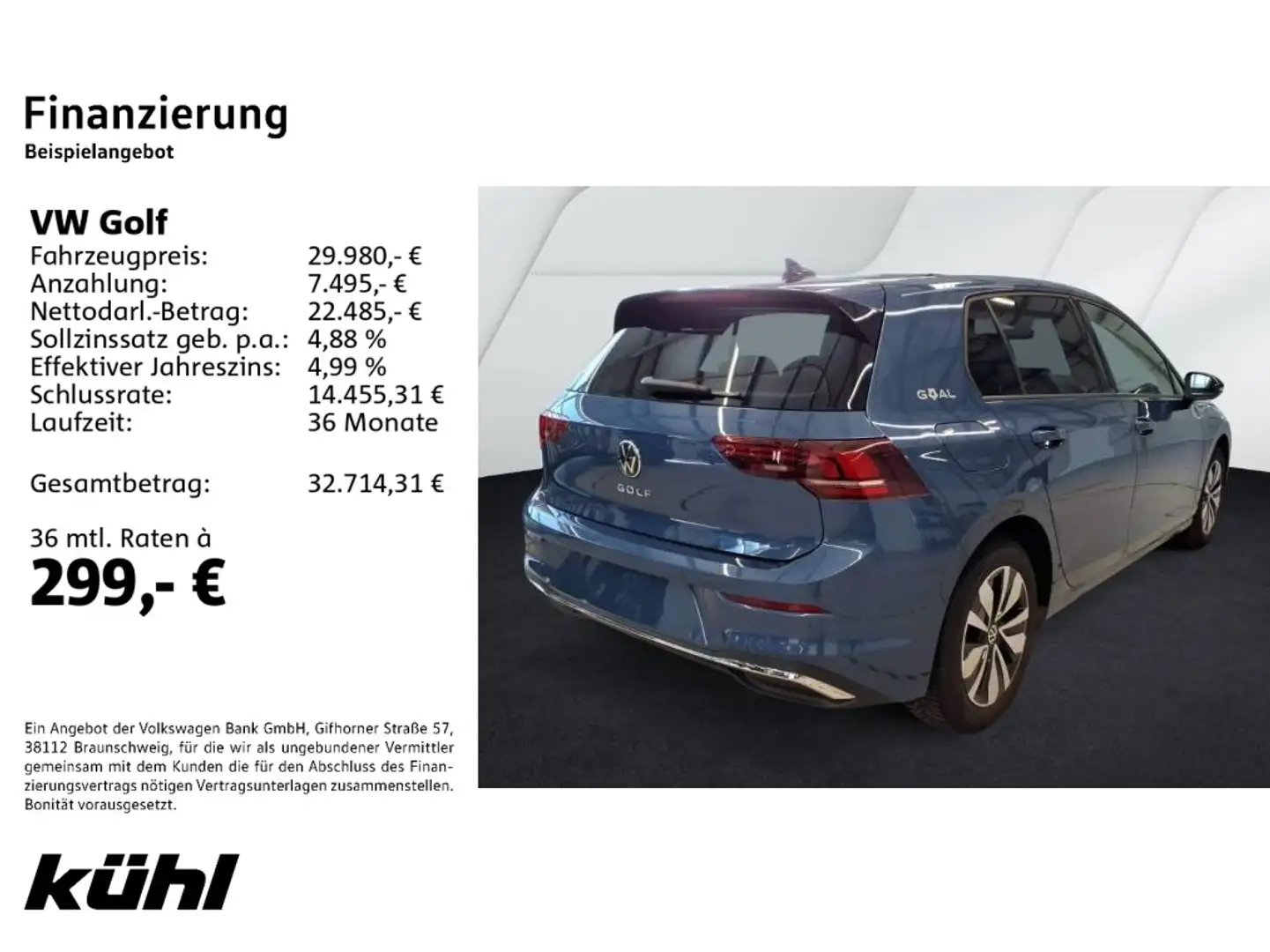 Volkswagen Golf 8 VIII 2.0 TDI DSG Goal LED+/ACC/Kamera/App Blau - 2