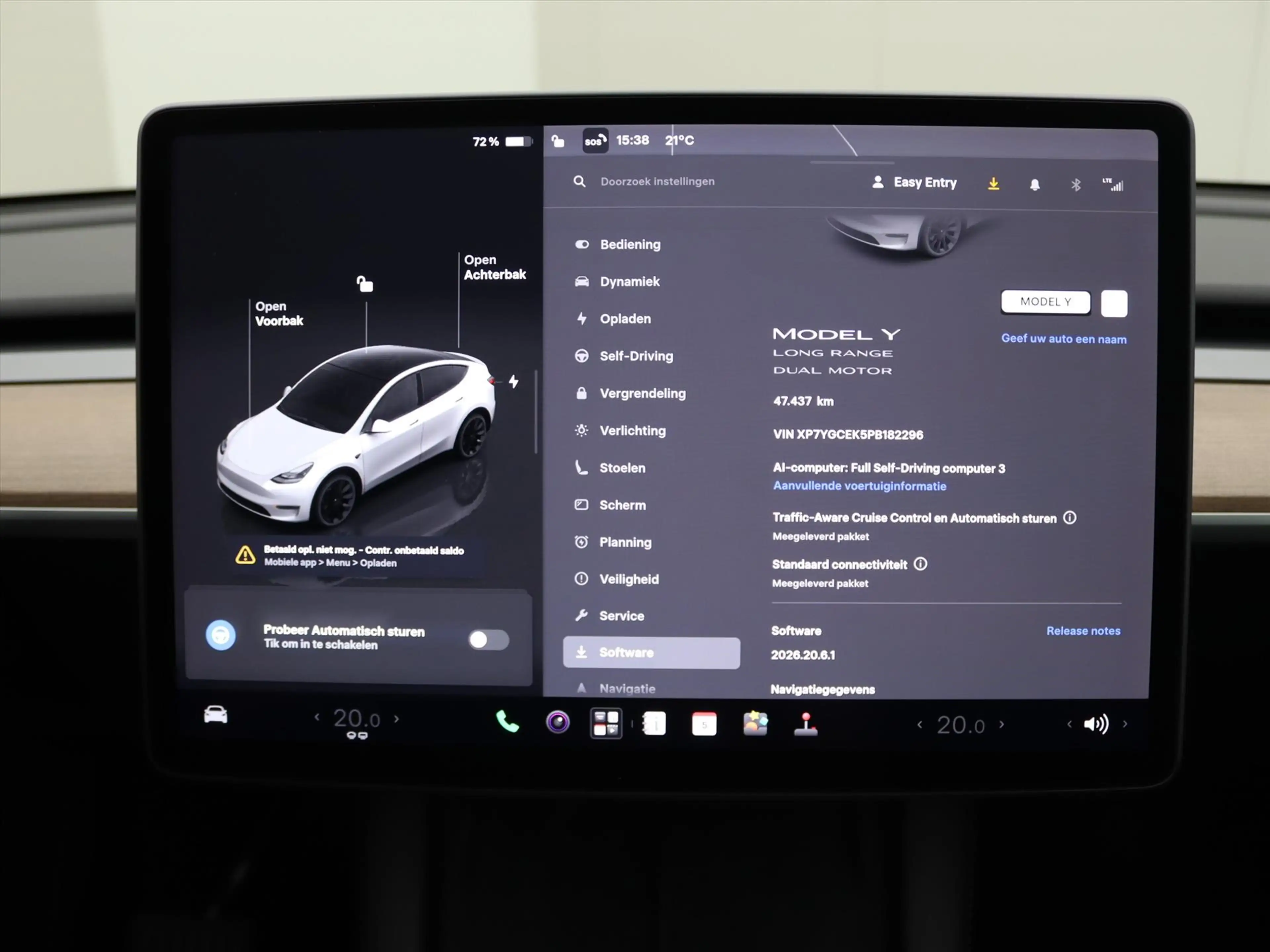 Tesla Model Y Long Range AWD 75kWh 351pk 94.6% SoH [ AMD RYZEN+A — photo 33
