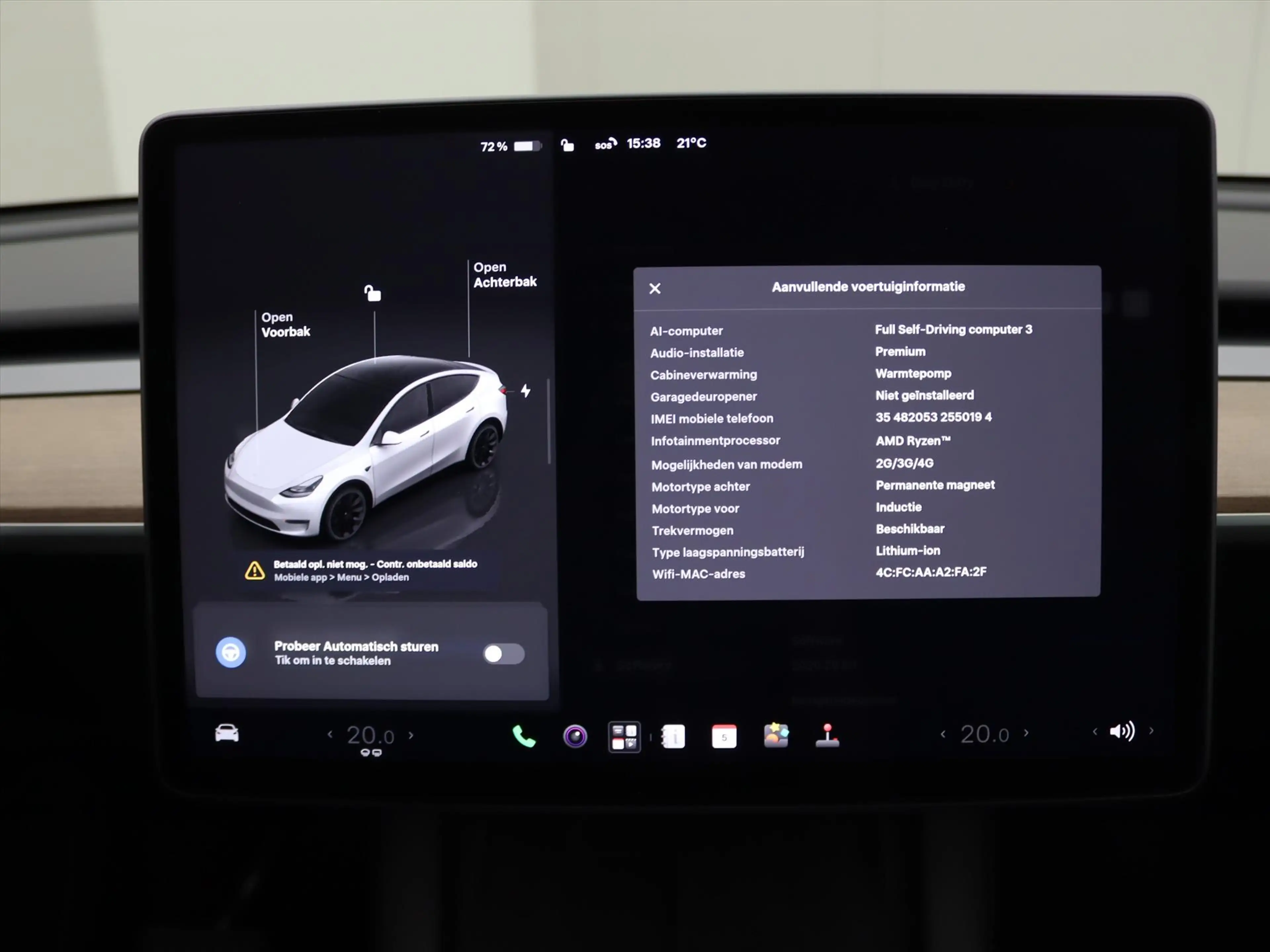 Tesla Model Y Long Range AWD 75kWh 351pk 94.6% SoH [ AMD RYZEN+A — photo 34