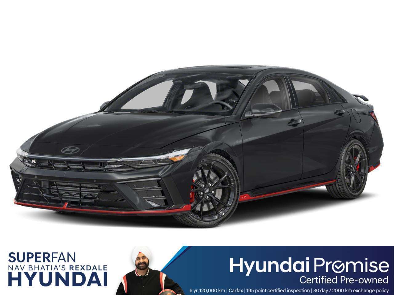 Black 2025 Hyundai Elantra N Sedan Front-Wheel Drive 6-Speed Manual