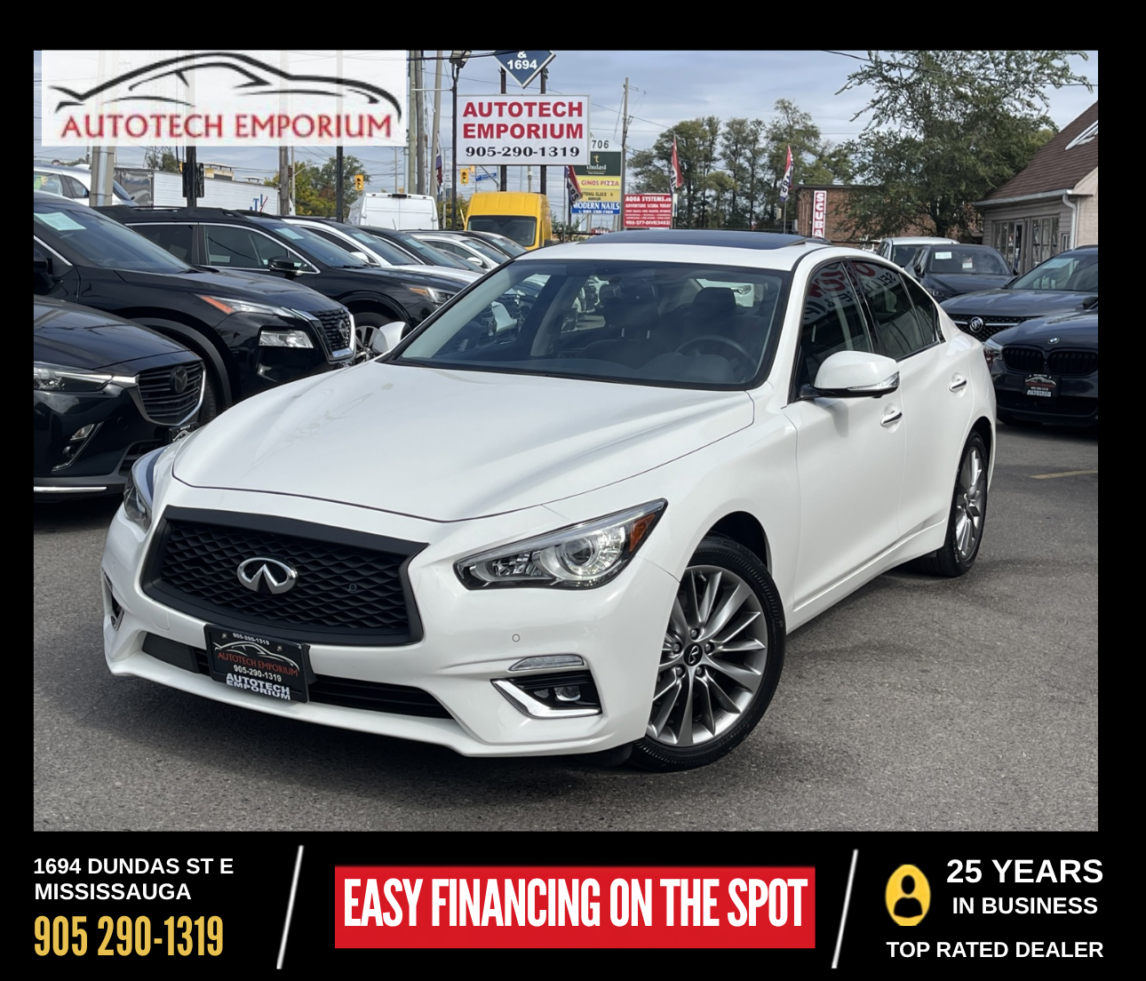 2024 Infiniti Q50 Luxe AWD Pearl White 360 Cam | Htd Steering | Sunroof