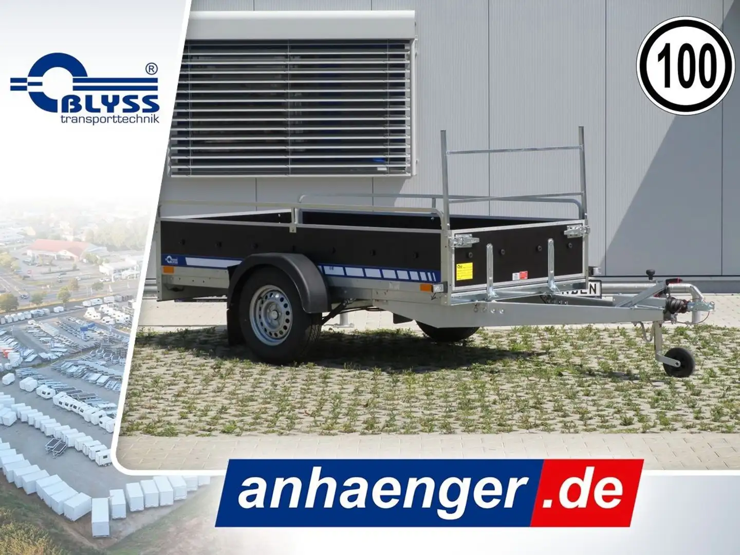 Blyss PKW Anhänger Holz 264x135x37cm 1300kg GG - 1