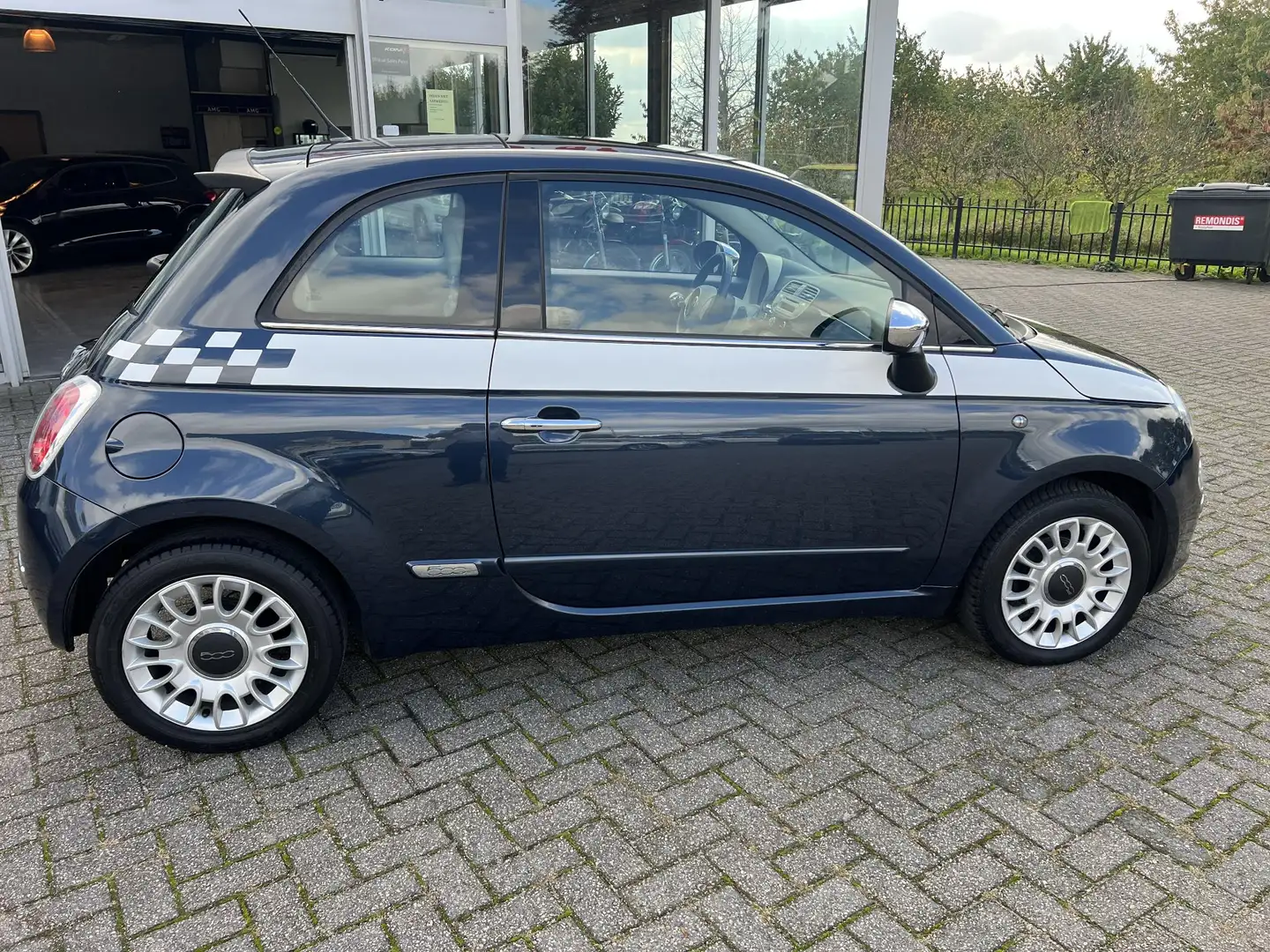 Fiat 500 1.2 Lounge panorama, Airco , stuurbekrachtiging, C Blauw - 2