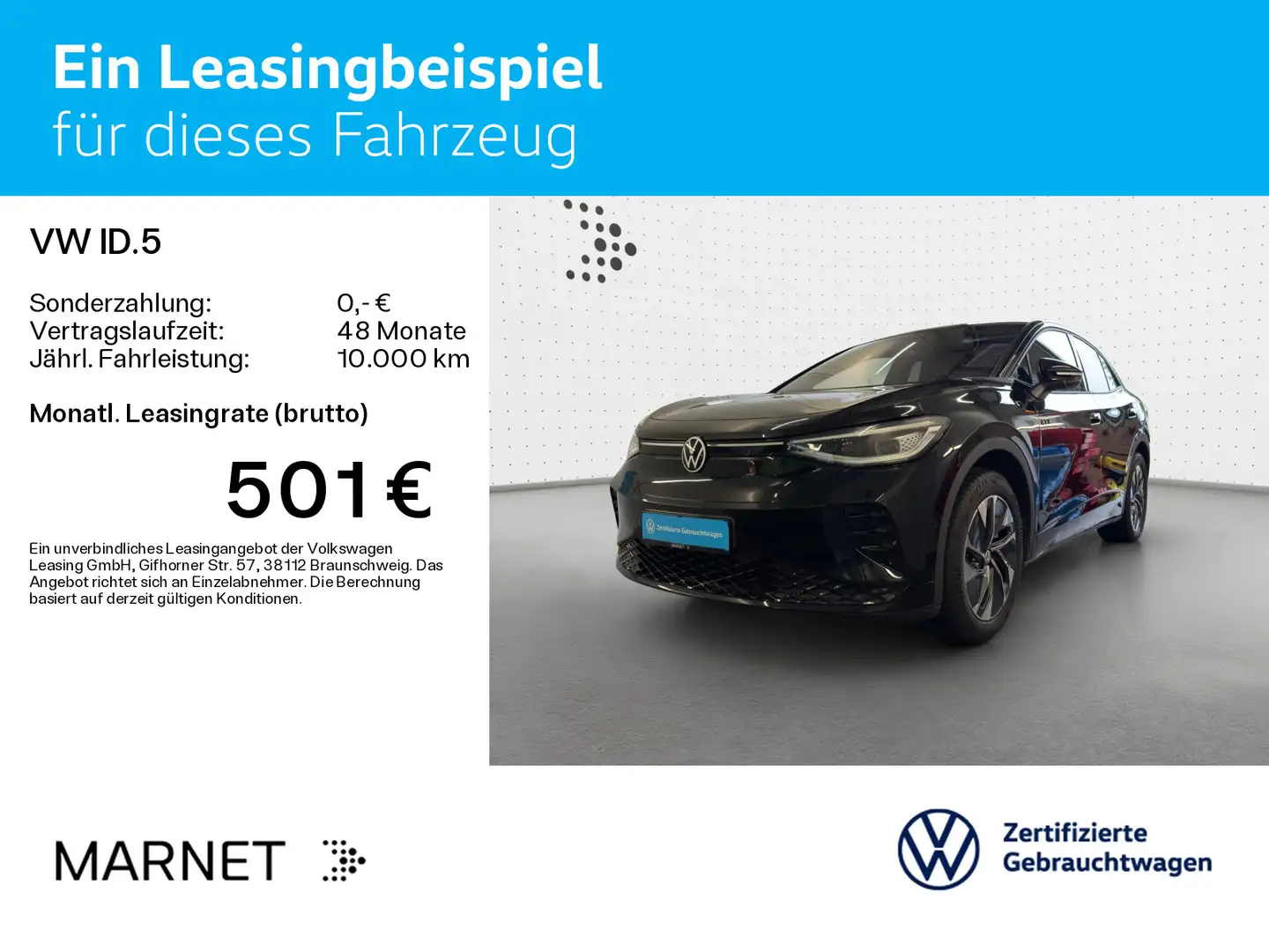 Volkswagen ID.5 GTX 4x4 Navi*Wärmep*AHK*Pano*IQ-Light*Kamer Schwarz - 2