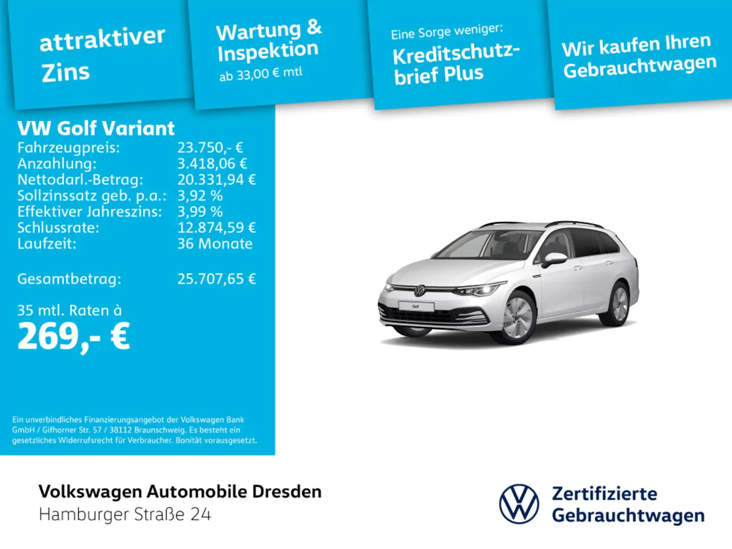 Volkswagen Golf Variant Golf VIII Variant Style Weiß - 1