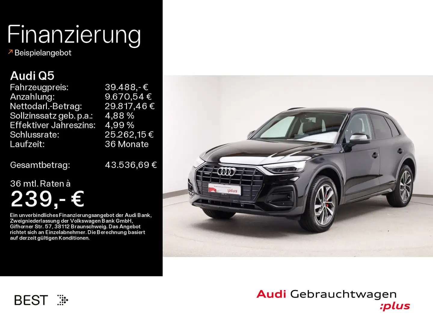 Audi Q5 advanced 40 TDI qu. B&O*Stndhzg*Matrix*Navi Noir - 1