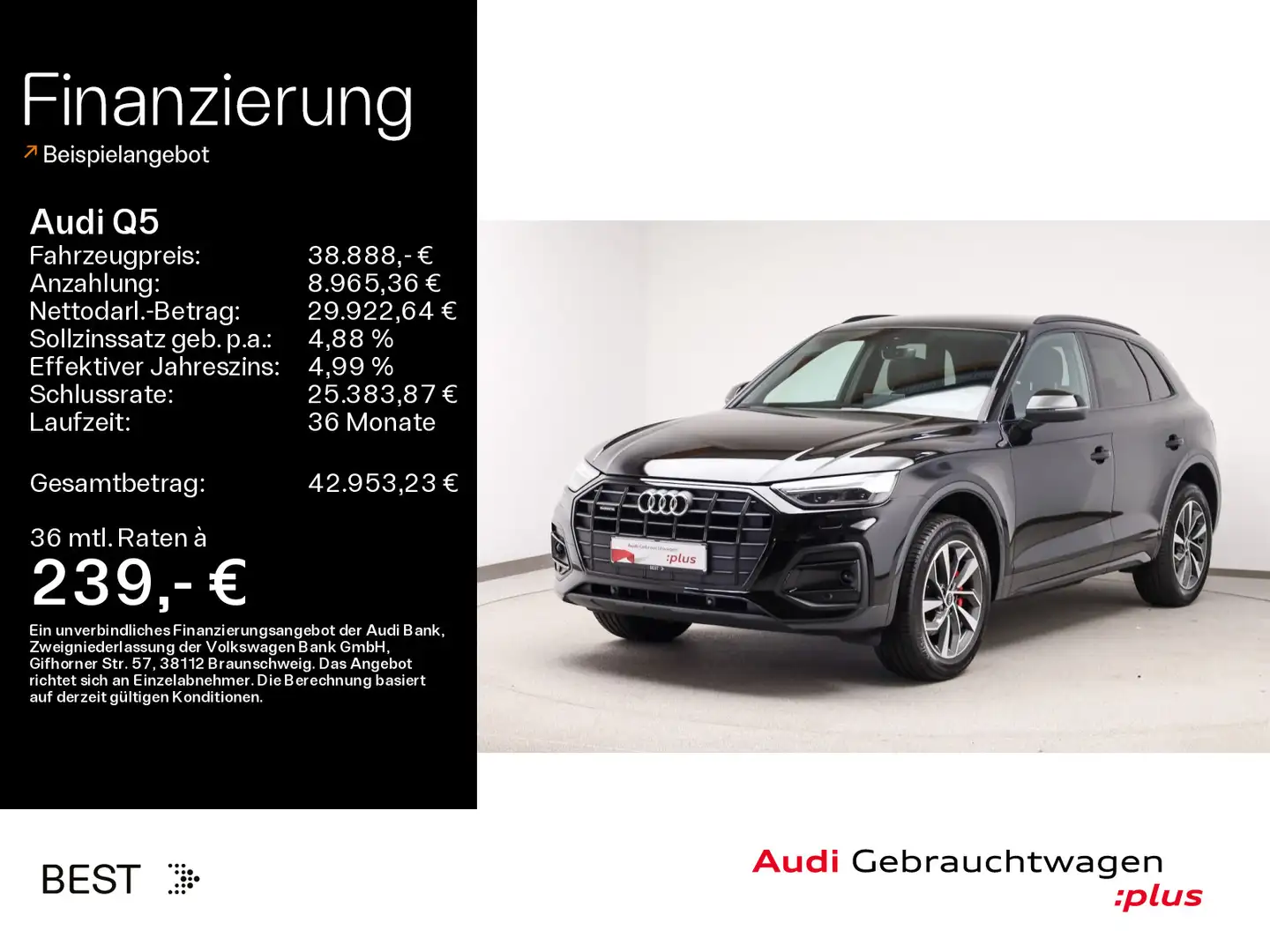 Audi Q5 advanced 40 TDI qu. B&O*Stndhzg*Matrix*Navi Schwarz - 1