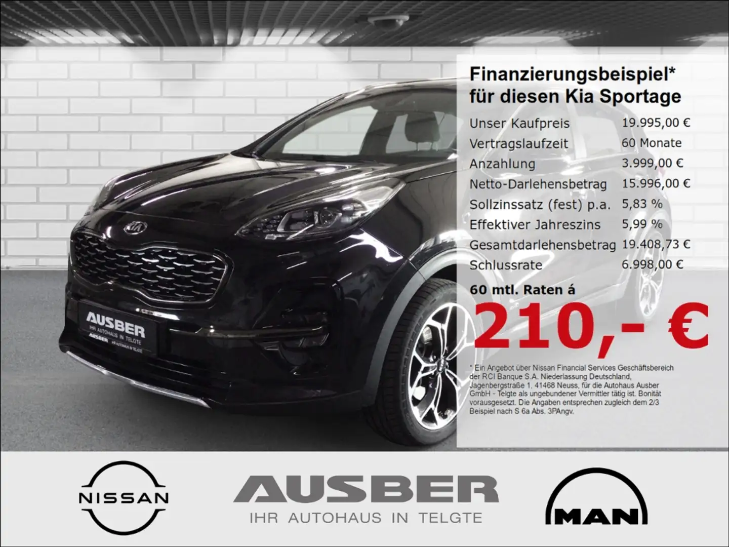Kia Sportage GT-Line 4WD 1.6T-GDI 6MT Anhängerupplung abnehmbar Schwarz - 1