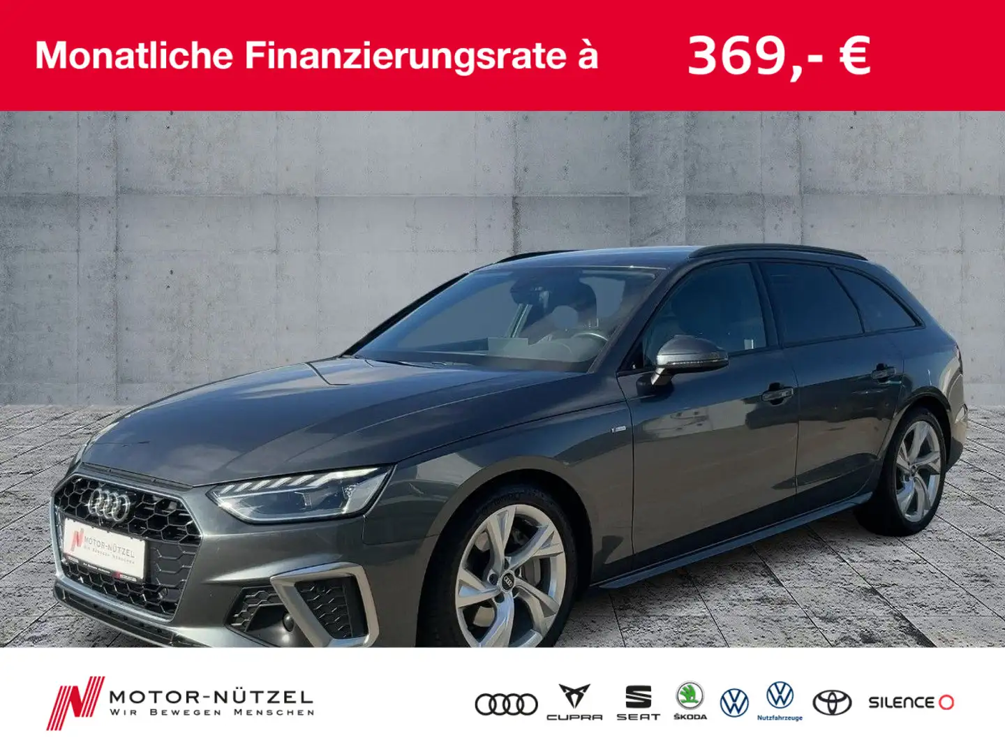 Audi A4 40 TDI S-TR S-LINE LED+NAV+PDC+GRA+AHK Gris - 1