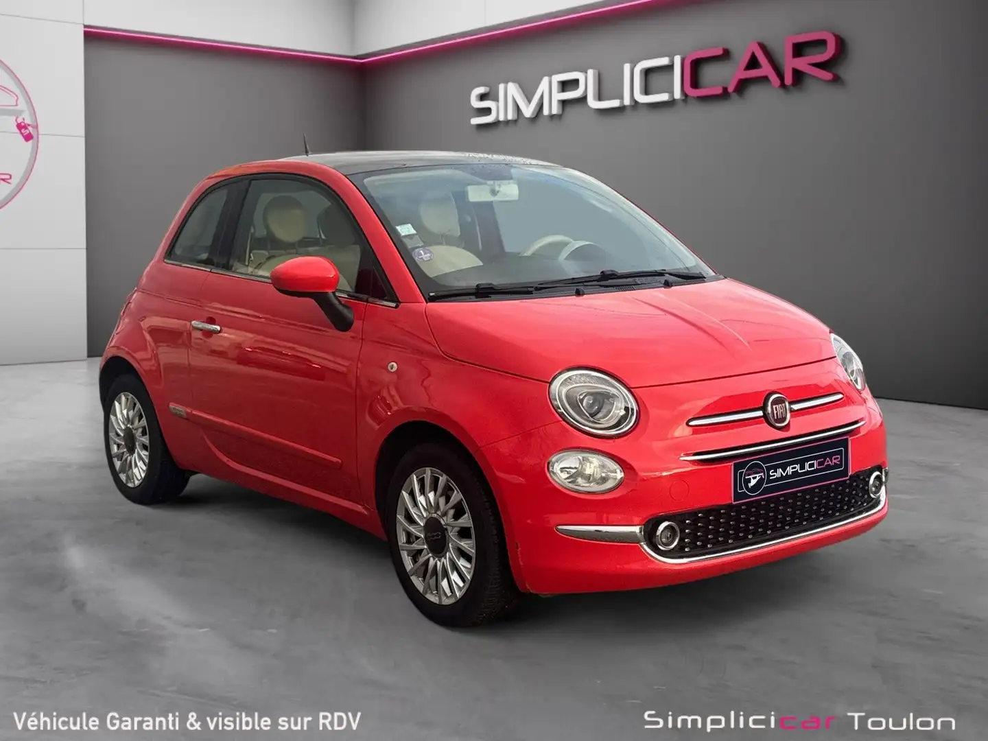 Fiat 500 500 1.2 69 ch Eco Pack Lounge Rouge - 1