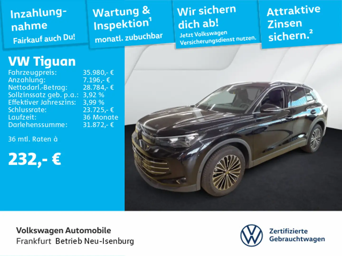 Volkswagen Tiguan 1.5 eTSI DSG Elegance Navi AHK IQ.LIGHT - Nero - 1