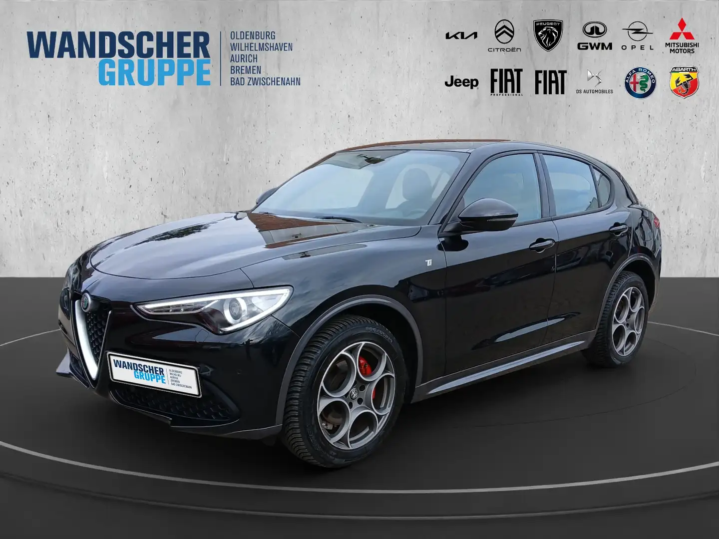 Alfa Romeo Stelvio Ti Q4 2.0 Turbo 16V +KeyLess+Kam.+SHZ Schwarz - 1