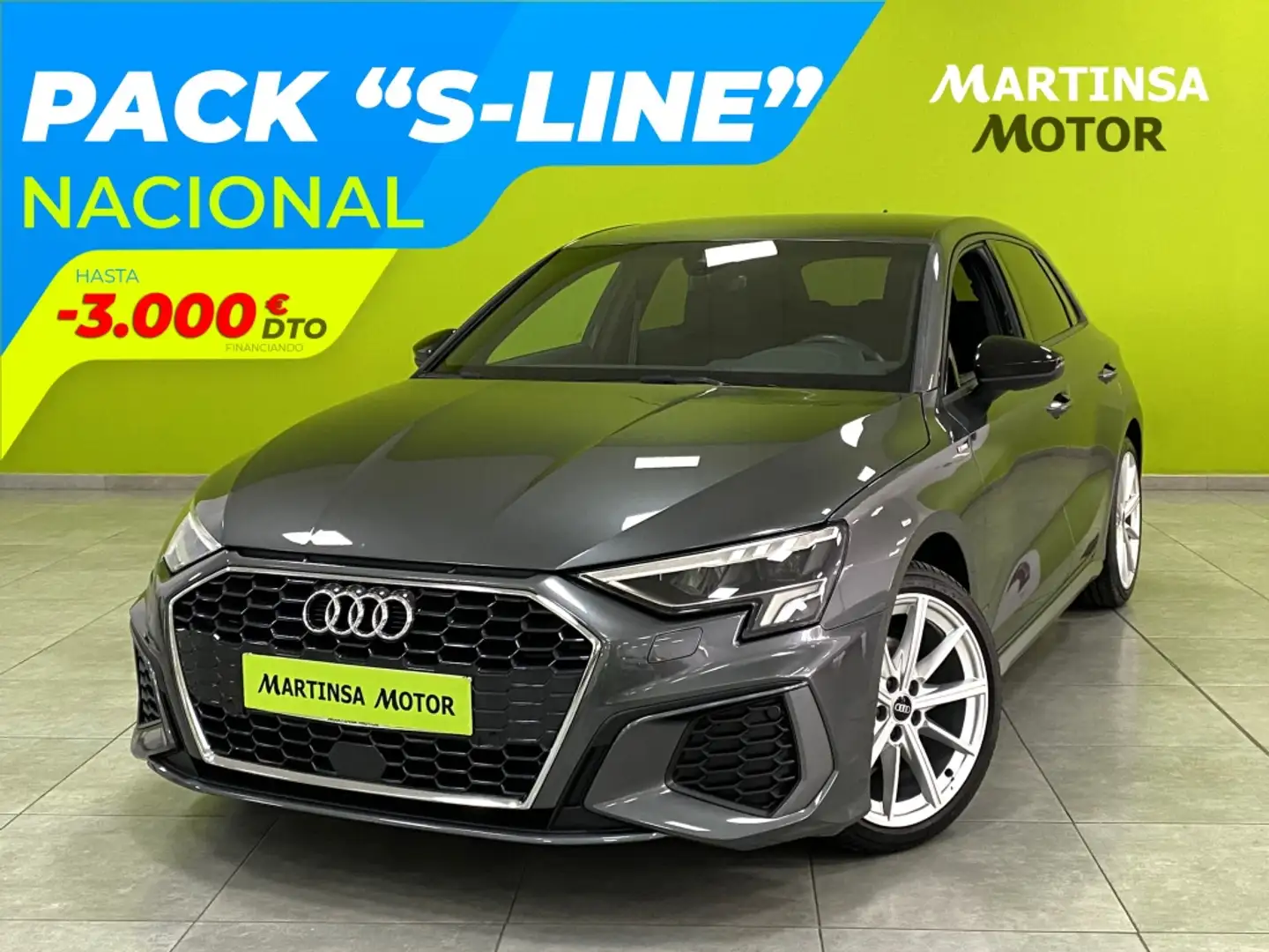 Audi A3 Sportback 30TDI S line Gris - 1