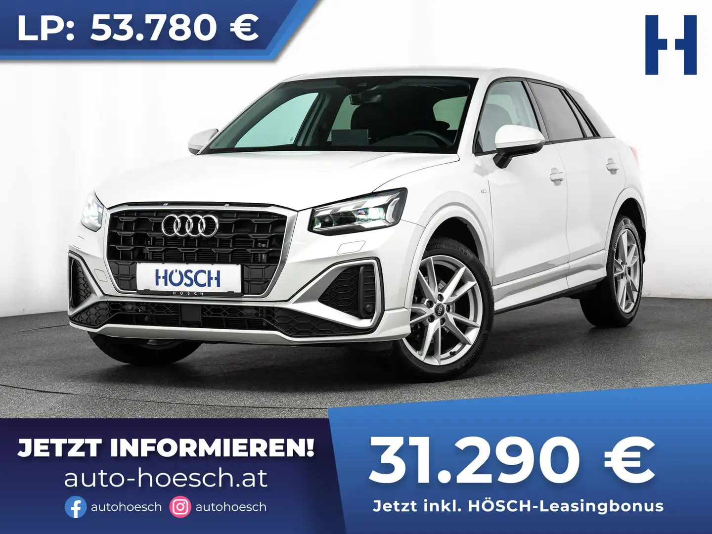 Audi Q2 35 TDI S-LINE Aut. MATRIX VIRTUAL NAVI PLUS KEYLE Weiß - 1