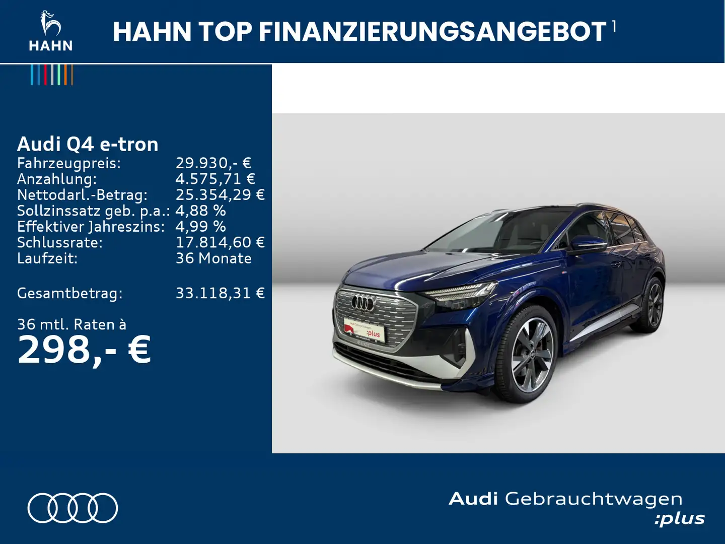 Audi Q4 e-tron Q4 40 e-tron S line AHK Matrix Navi ACC CAM Lenk Bleu - 2