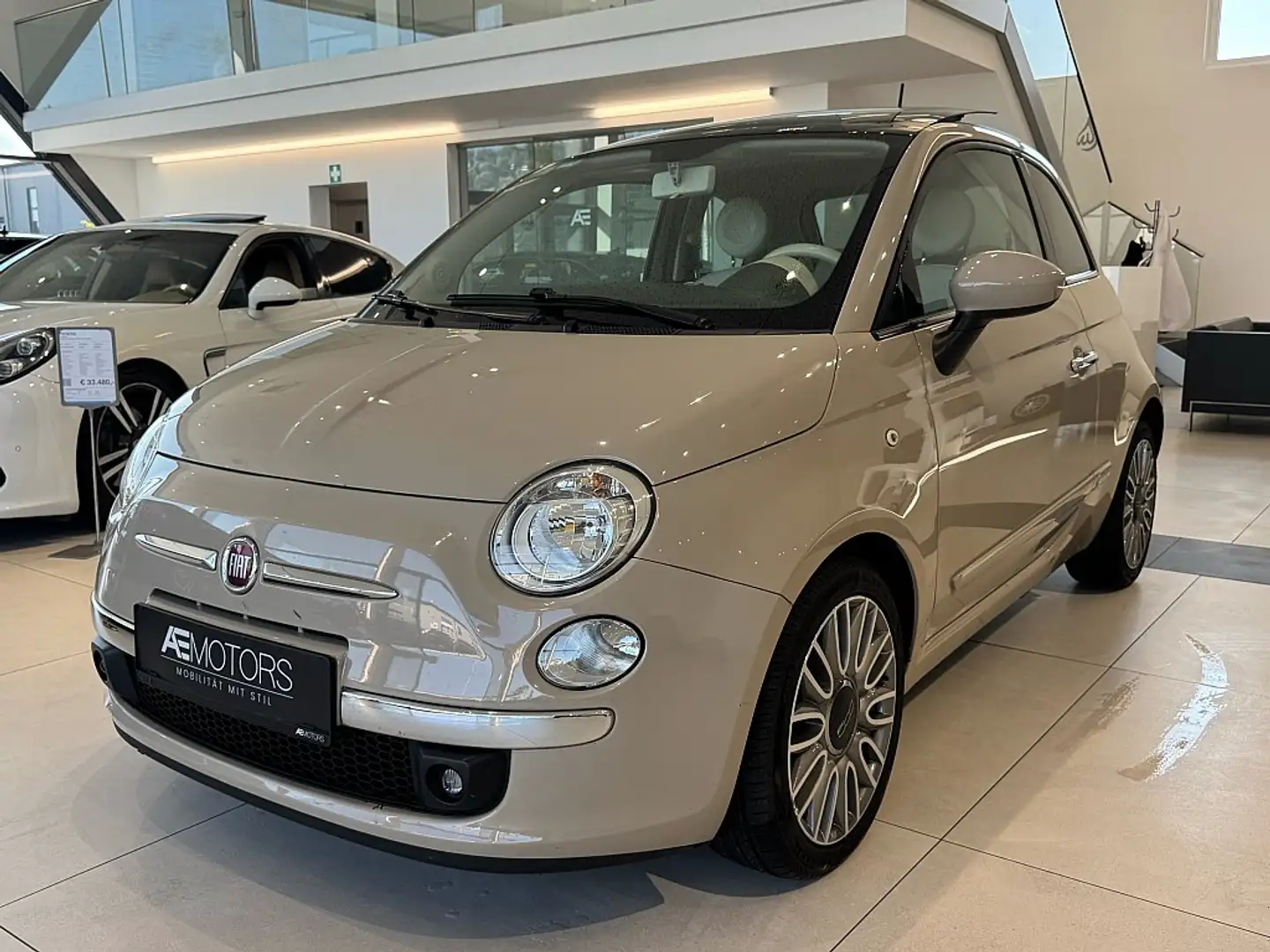 Fiat 500 0,9 TwinAir Turbo Lounge Dualogic // PANO // TO... Beige - 2