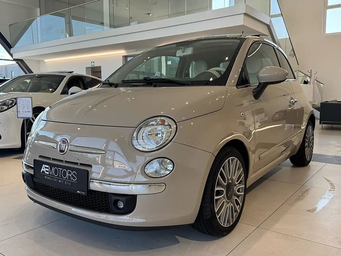 Fiat 500 0,9 TwinAir Turbo Lounge Dualogic // PANO // TO... Beige - 1