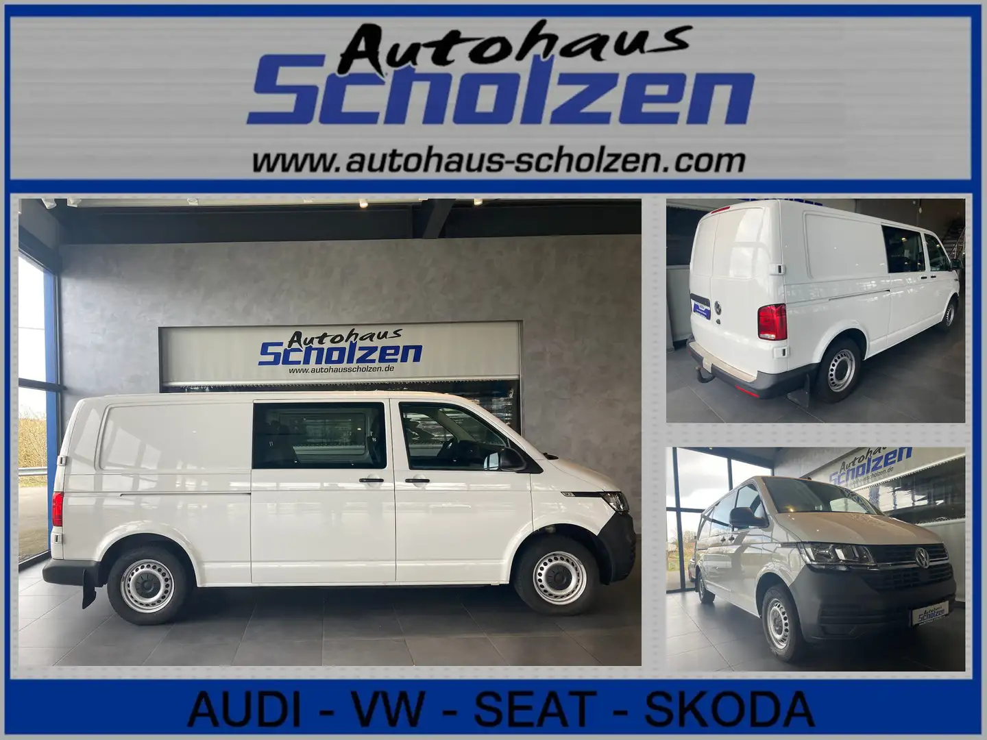 Volkswagen T6.1 Transporter 2.0 TDI 4Motion DoKa LR lang Weiß - 1