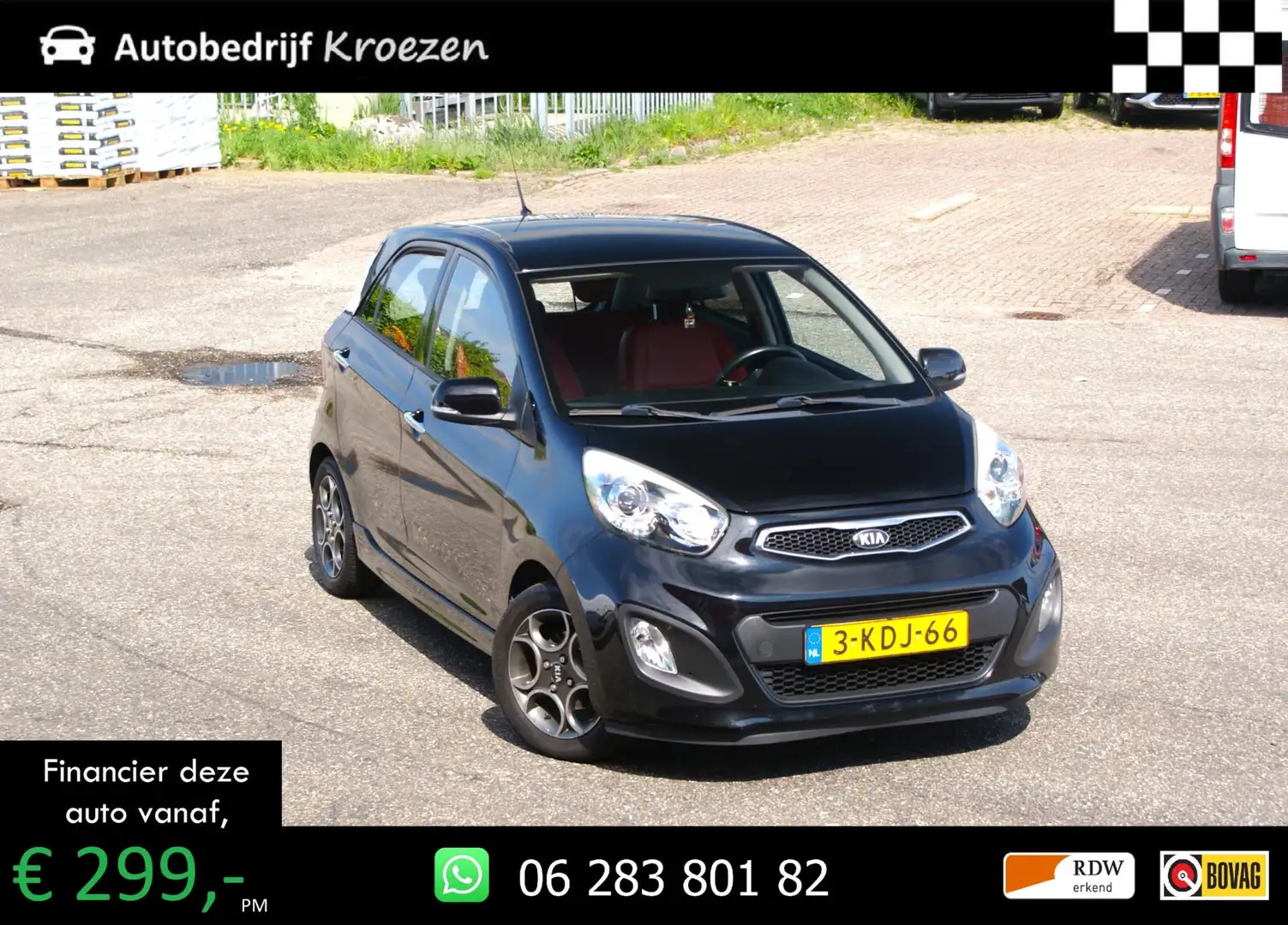 Kia Picanto 1.0 CVVT ISG Design Edition | Leder | Led | 5 Deur Noir - 1
