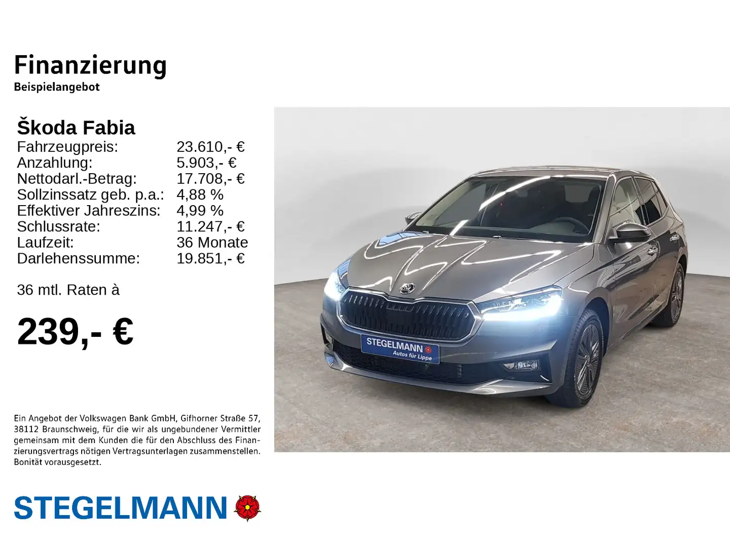 Skoda Fabia 1.0 TSI DSG Tour Grau - 2