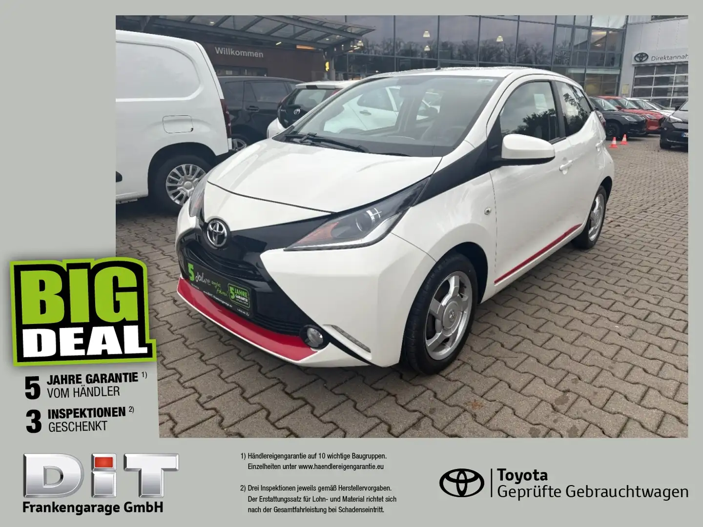 Toyota Aygo 1.0 x-play touch Kamera, USB, BT, Radio, AUX Weiß - 1