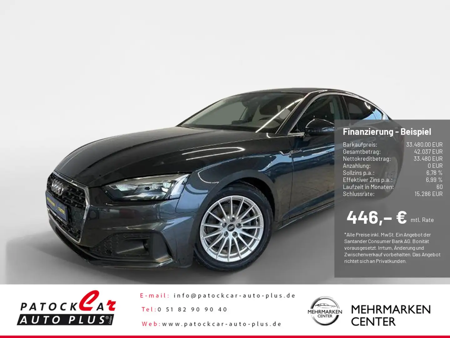 Audi A5 Sportback 35 TFSI KAMERA NAVI FACEL. LED Gris - 1