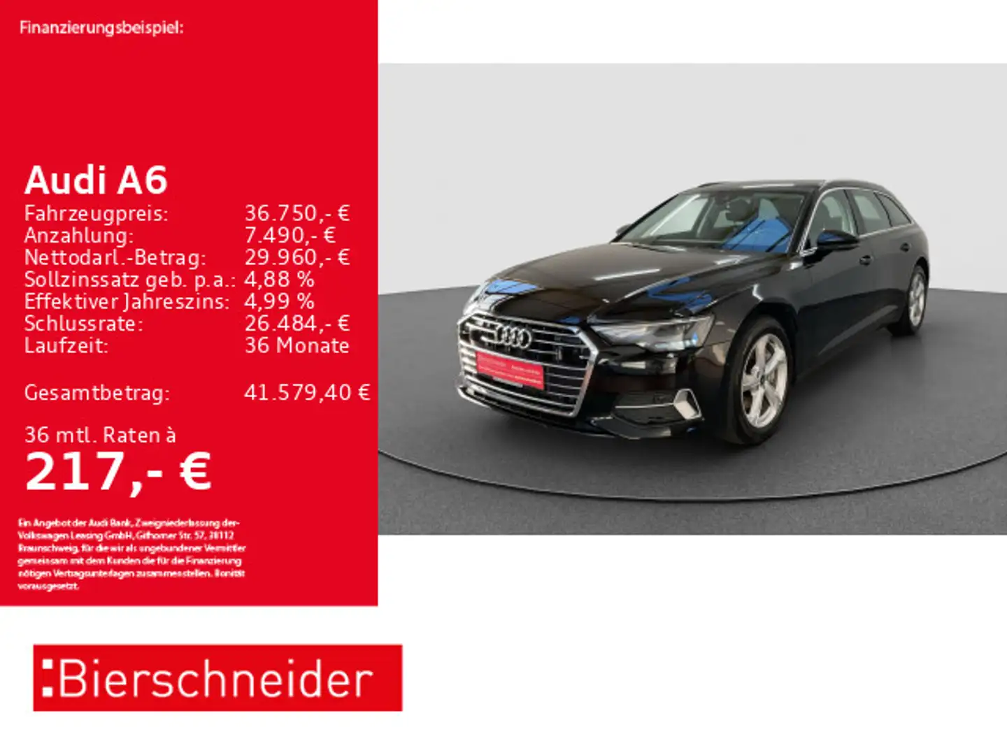 Audi A6 Av 45 TFSI sport AHK ACC LED NAVI 18 Schwarz - 1