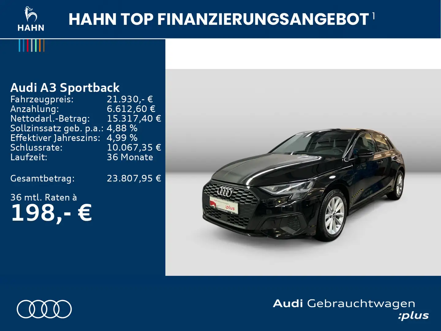 Audi A3 30 TFSI Virtual Sitzh LED Klima DAB Schwarz - 2