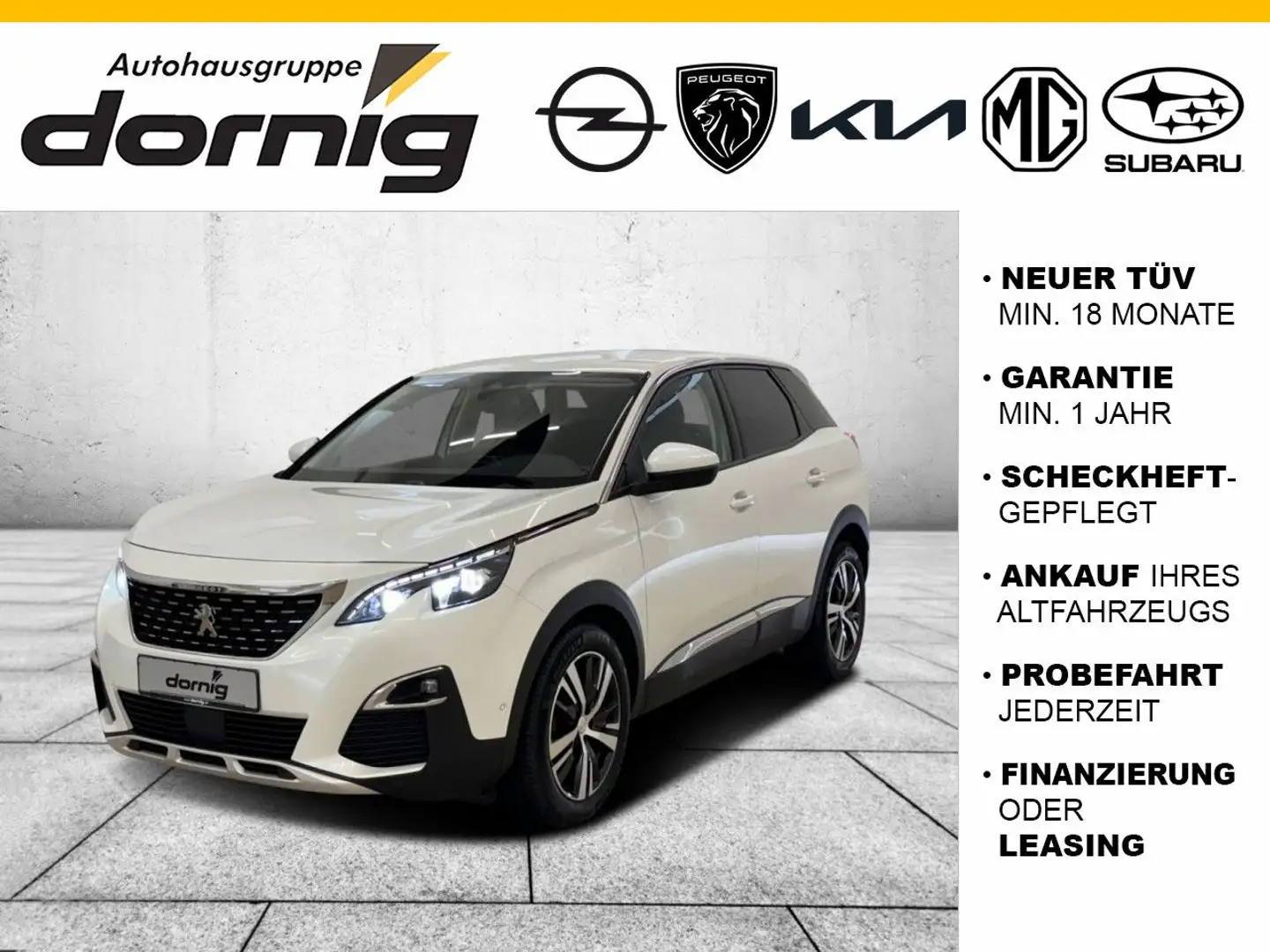 Peugeot 3008 Allure PT130 EAT8, Navi Weiß - 1