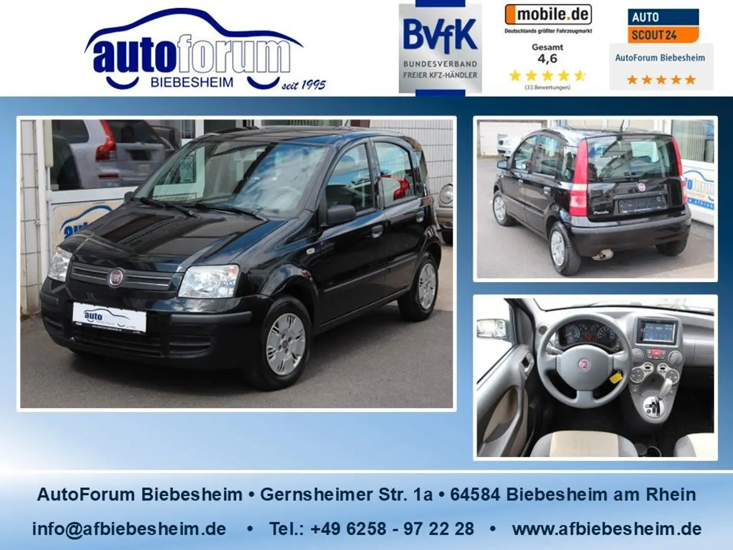 Fiat Panda 1.2 8V Dynamic Klimaautomatik Schwarz - 1