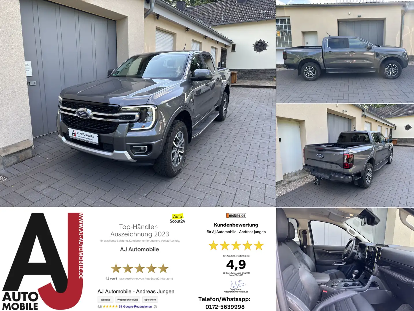 Ford Ranger Limited 4x4 Doppelkabine 1.Hand/AHK/OutdoorPaket Gris - 1