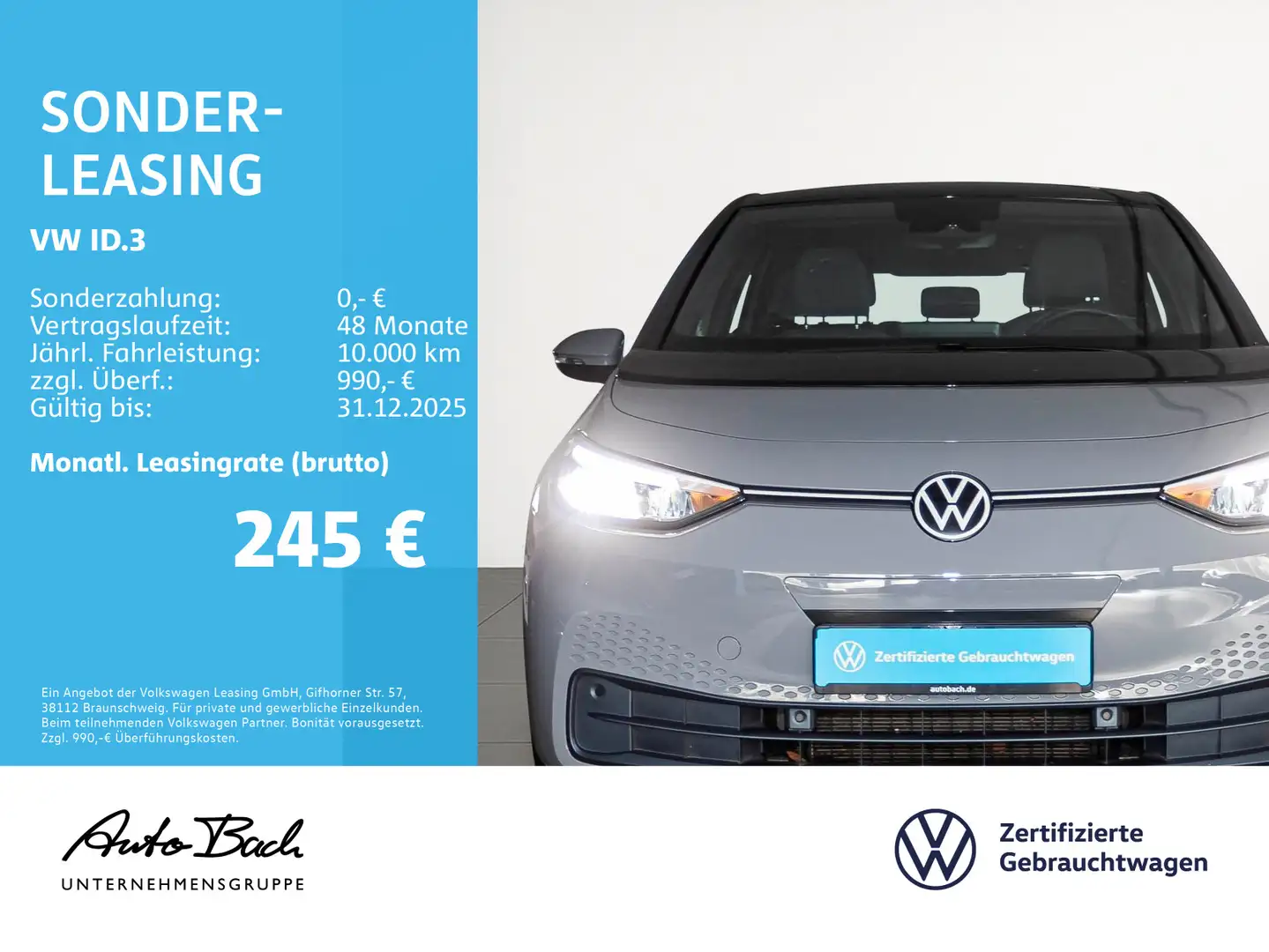 Volkswagen ID.3 Pure Performance, LED, Navi, Standklimatisi Grau - 2