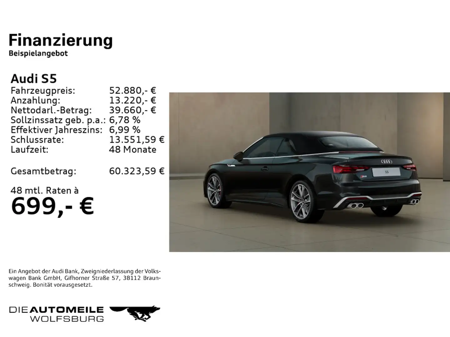 Audi S5 Cabrio 3.0 TFSI Tiptronic quattro Rückkam/Tem Noir - 2