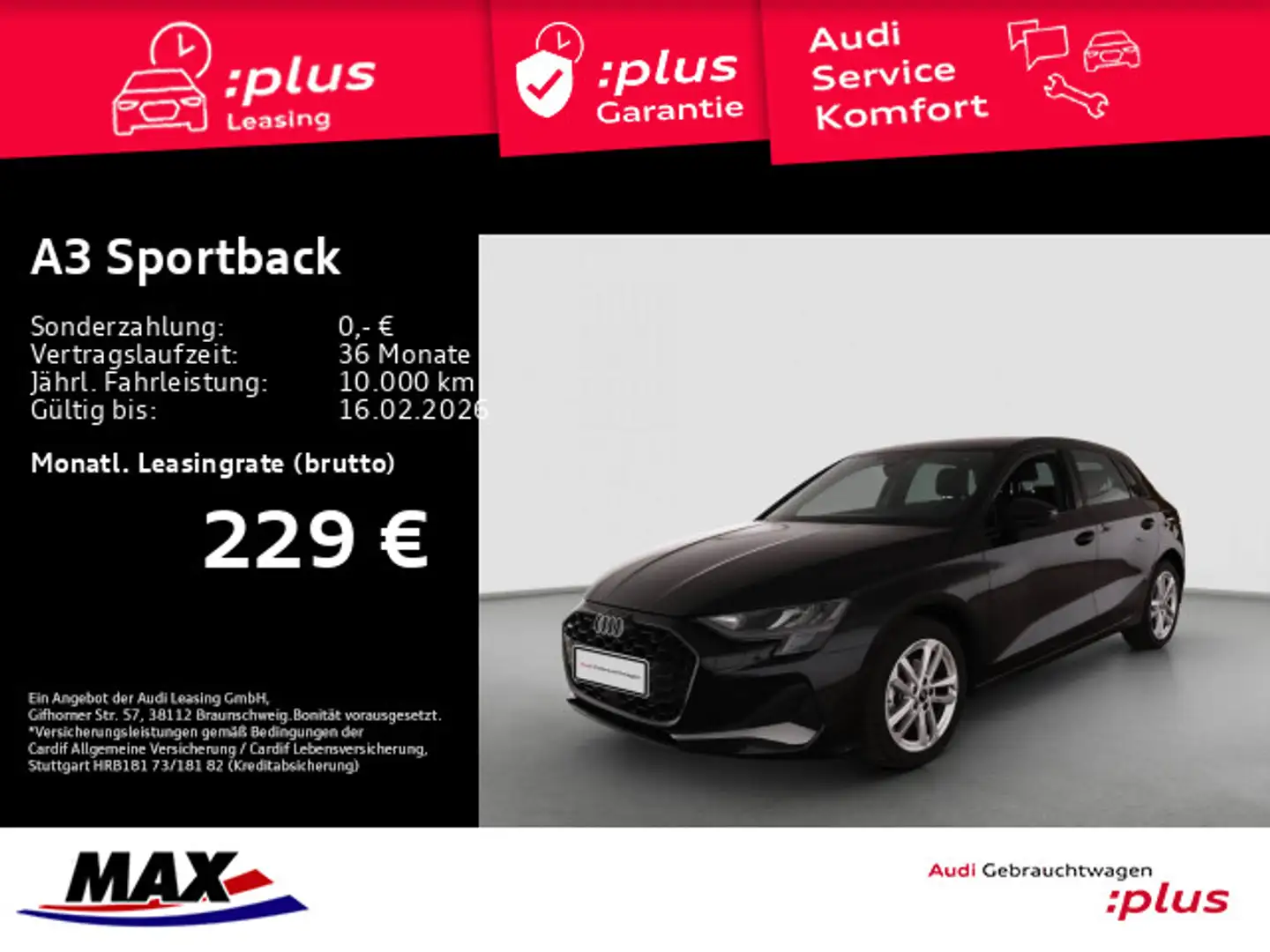 Audi A3 30 TFSI ADVANCED +LED+AHK+MMI NAVI+ Schwarz - 1