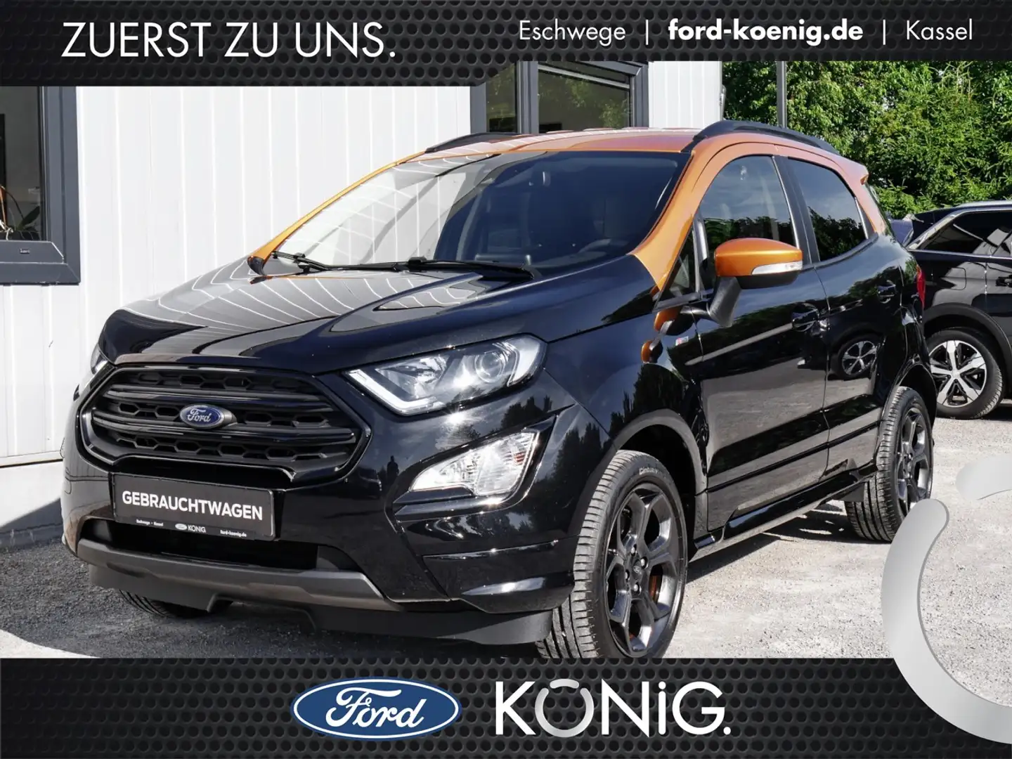 Ford EcoSport ST-Line 1.0 EB Alu+Tempomat+ParkPilot Klima Zwart - 1