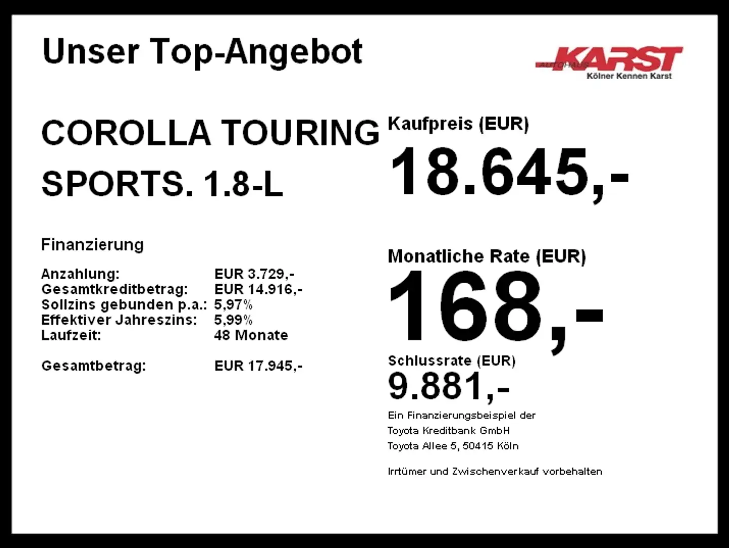 Toyota Corolla TOURING SPORTS. 1.8-L PDC v+h Kamera SHZ Rot - 2