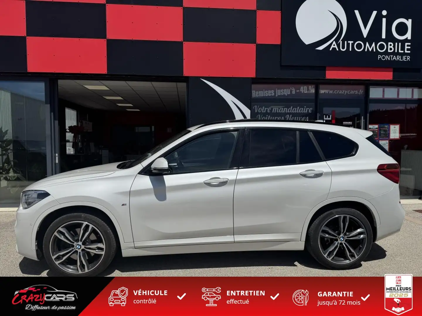 BMW X1 xDrive 25d BVA  F48 M Sport - PANO - HUD - CAM - A Blanc - 2