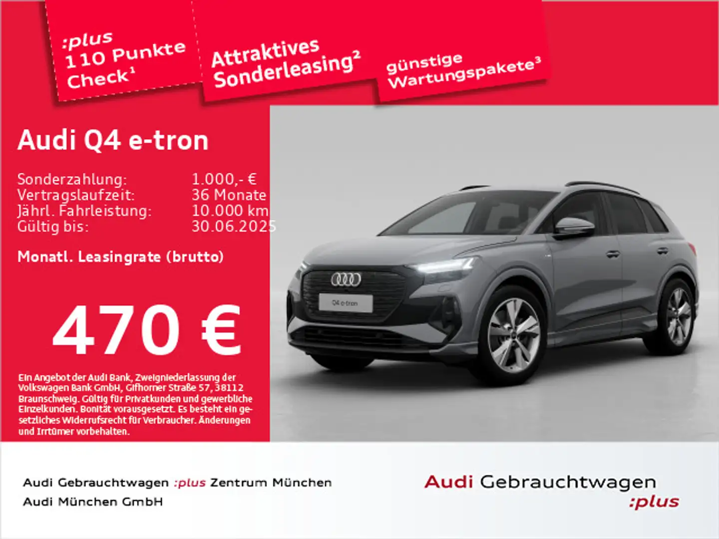 Audi Q4 e-tron 45 qu. S line ACC/Virtual+/Navi+/HuD Gris - 1