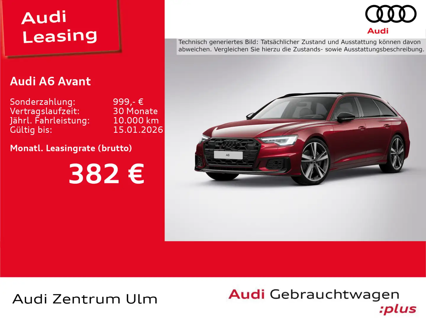 Audi A6 S-Line Black 45 TFSI 21 AHK PANO STHZ Rot - 1
