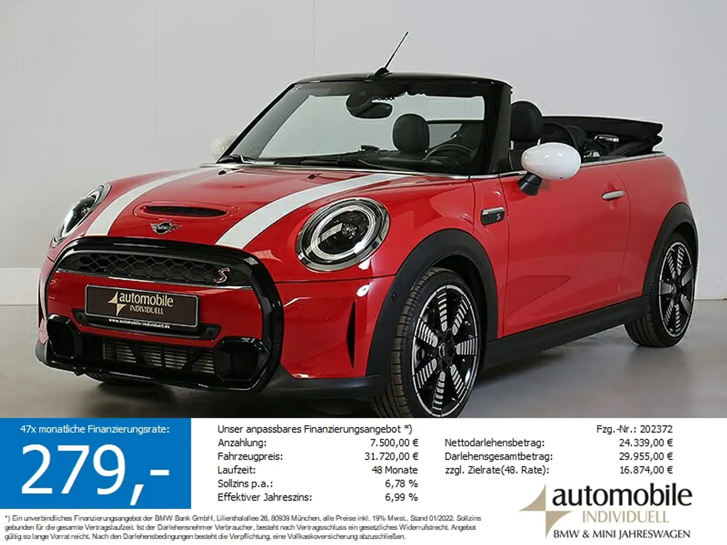 MINI Cooper S Cabrio Younique Trim DKG Navi HuD H&K Rot - 1