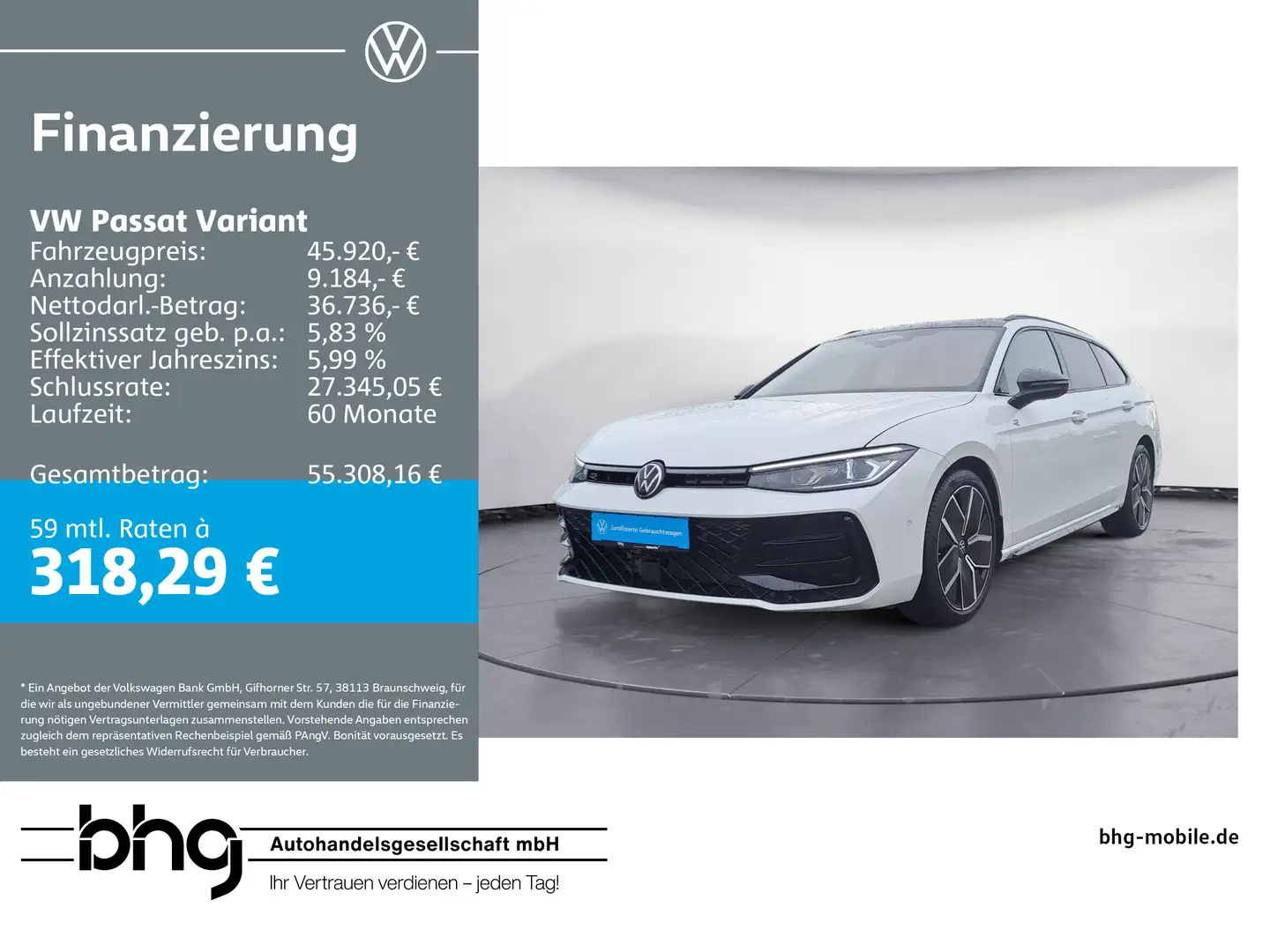 Volkswagen Passat Variant 2.0 TDI DSG 4Motion R-Line Pano Weiß - 1