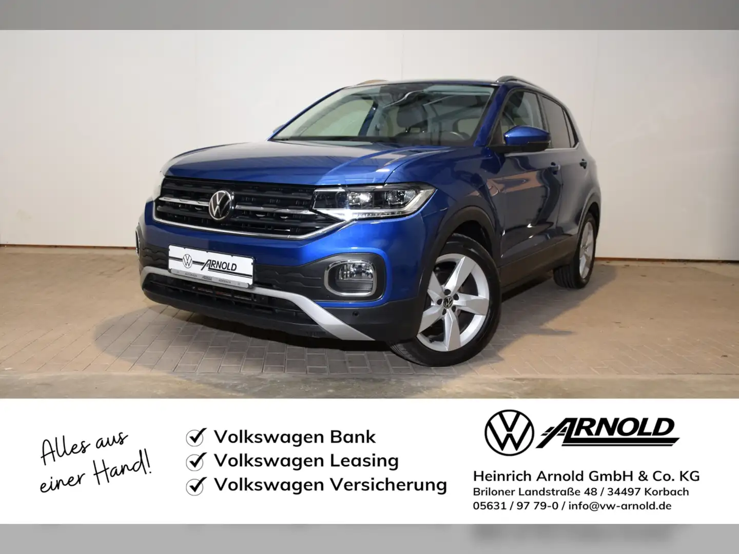 Volkswagen T-Cross TSI Style DSG LED - Navi - RearView Bleu - 1