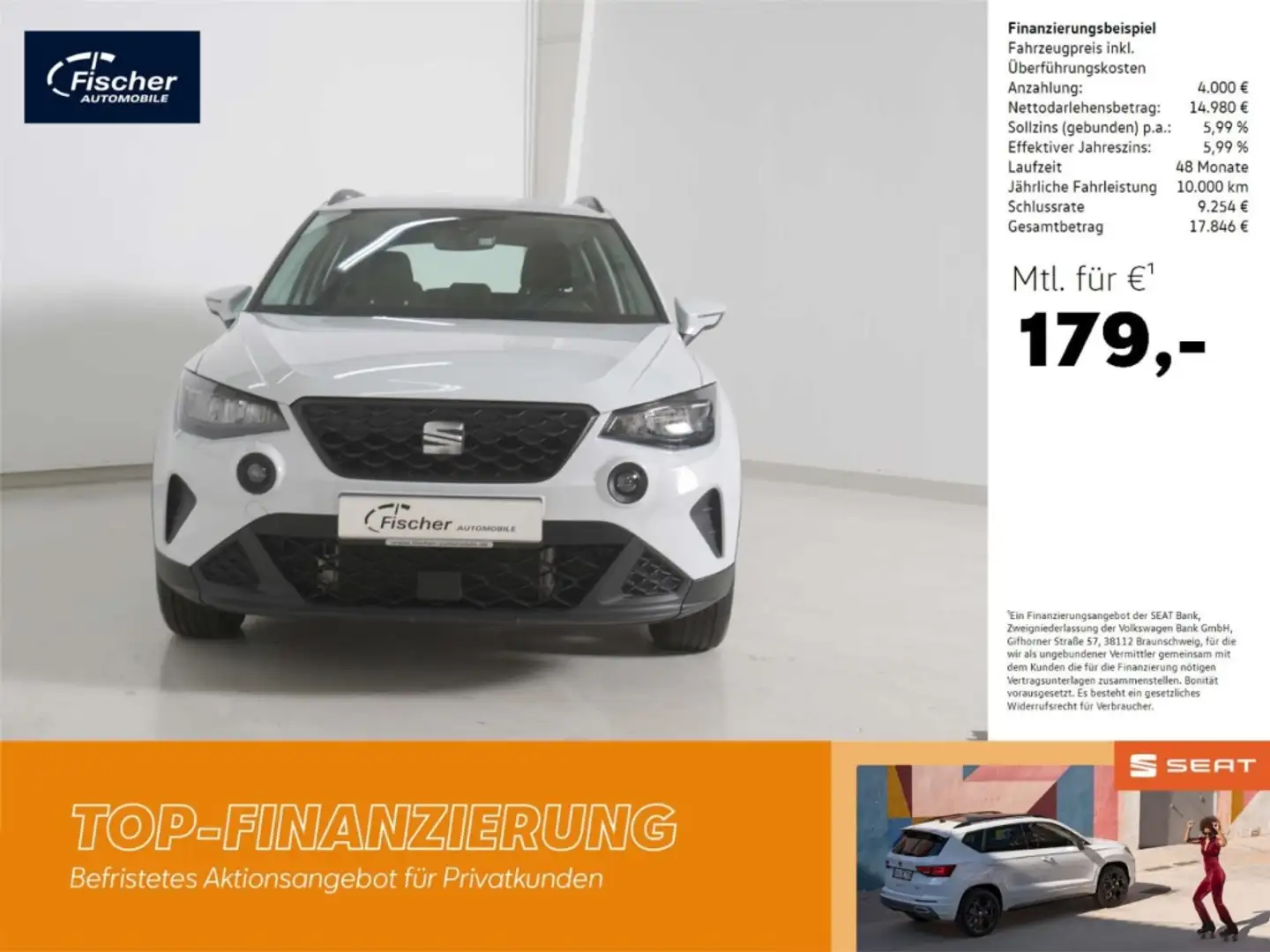 SEAT Arona 1.0 TSI DSG Style VIRTUAL/LED/NSW/ALU 16'' Weiß - 1
