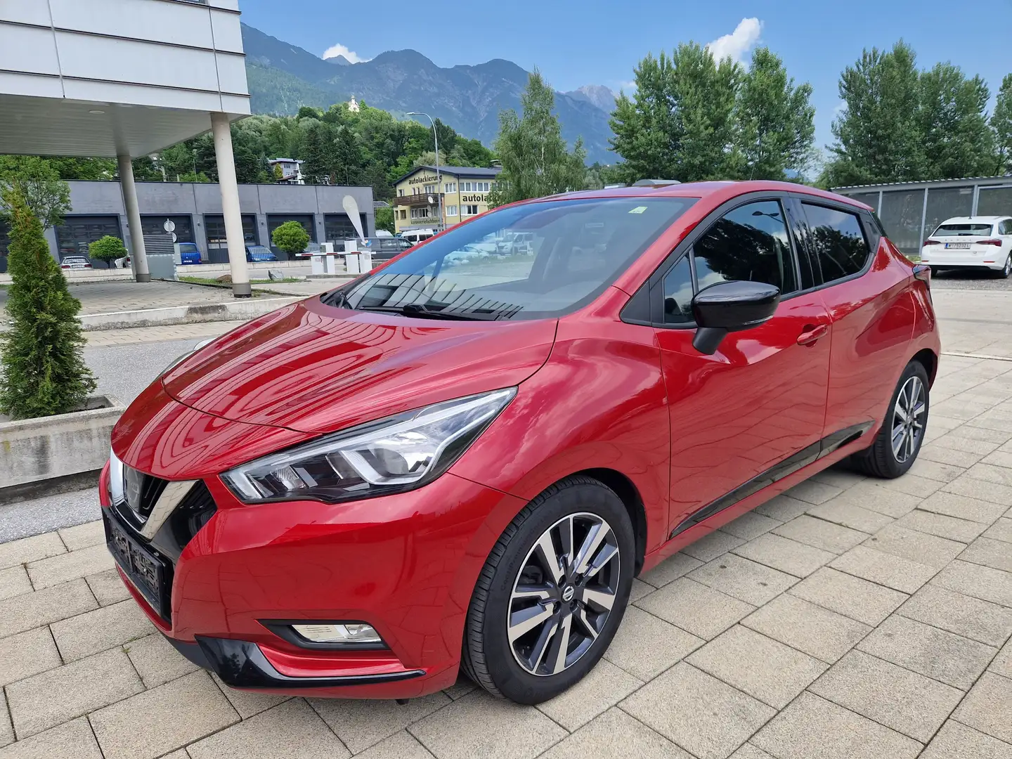 Nissan Micra 0,9 IG-T N-WAY-Service neu-8 Fach bereift-Pickerl Rot - 1