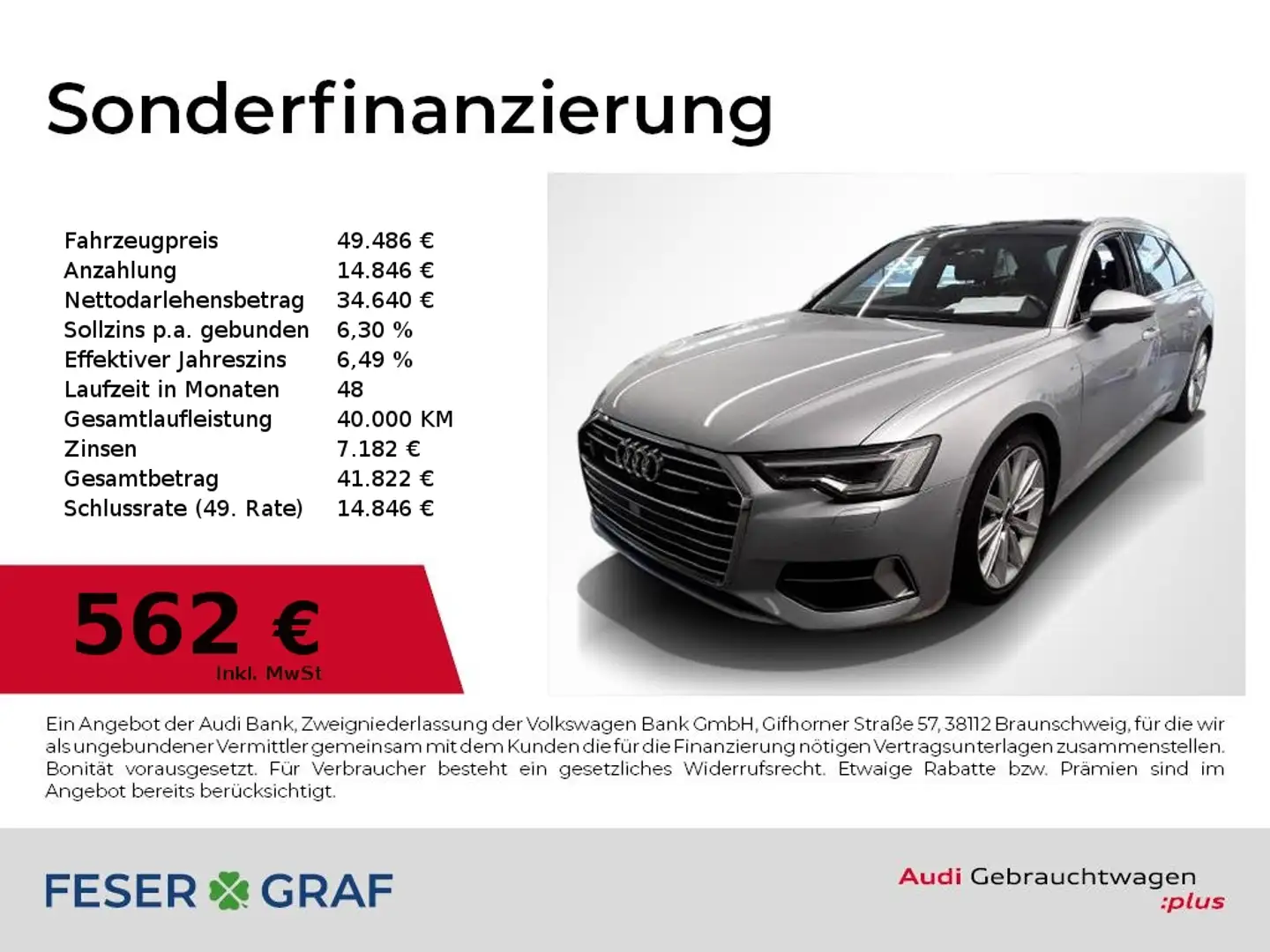 Audi A6 Avant 50 TDI S Line Pano,AHK,Luft/air,HUD,Matrix N Argento - 1